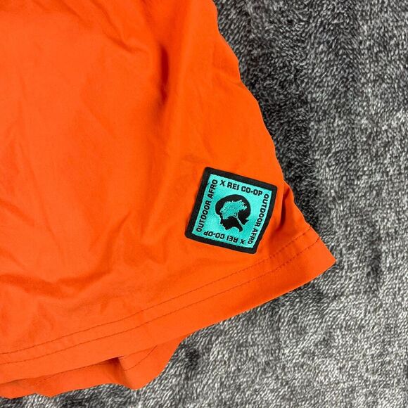 REI X Outdoor Afro Co-Op Shorts Orange Teal Men's M 8" Inseam Unlined - Picture 5 of 10